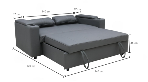 ספה נפתחת למיטה זוגית דגם זואי 