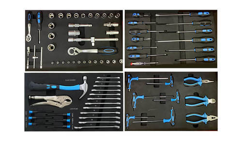 עגלת מוסך מאובזרת 79 חלקים 6 מגירות 537X330X616X