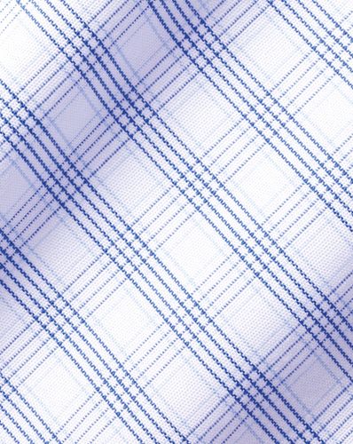 חולצה גזרת סלים -Cobalt blue multi check non-iron poplin cutaway slim fit 