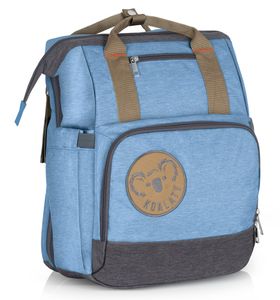 תיק החתלה רב שימושי עם רצועות גב, נפתח למשטח שינה עם דפנות - כחול