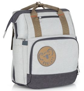 תיק החתלה רב שימושי עם רצועות גב, נפתח למשטח שינה עם דפנות - אפור