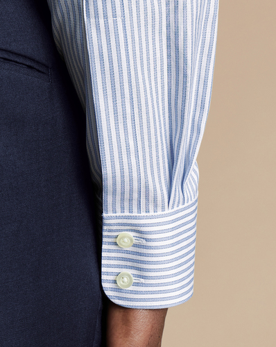 חולצה כותנה מצרית גזרת קלאסיק - Sky blue stripe Egyptian cotton classic fit 