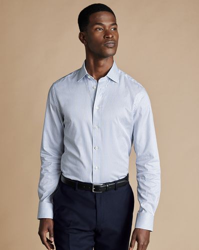 חולצה כותנה מצרית גזרת סלים - Sky blue stripe Egyptian cotton slim fit 