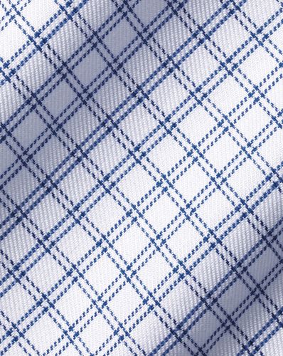 חולצה כותנה מצרית גזרת אקסטרה סלים - Royal blue twin check Egyptian cotton extra slim fit shirt