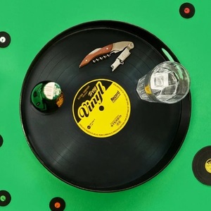 מגש הגשה עם ידיות תקליט Vinyl