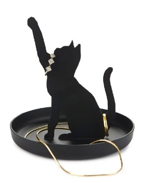 ארגונית מתכת לטבעות ותכשיטים חתול Feline