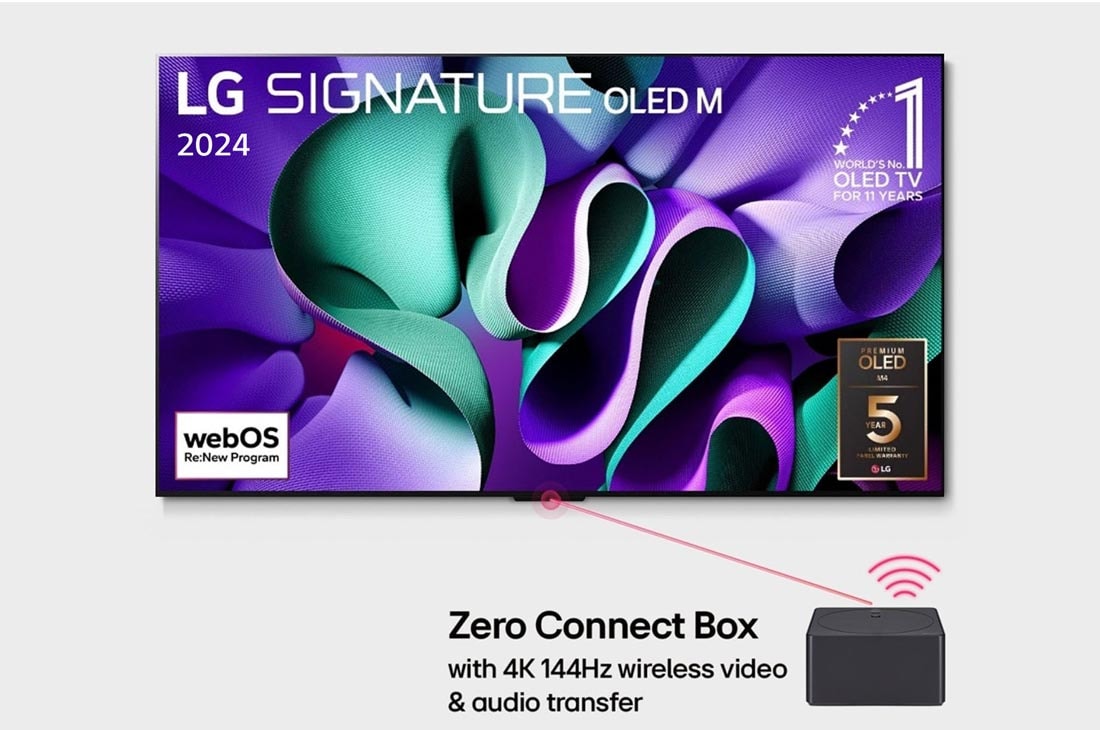 טלוויזיה אלחוטית חכמה LG OLED SIGNATURE M4 4K בגודל 77 אינץ