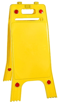 שלט אזהרת החלקה צהוב ריק	