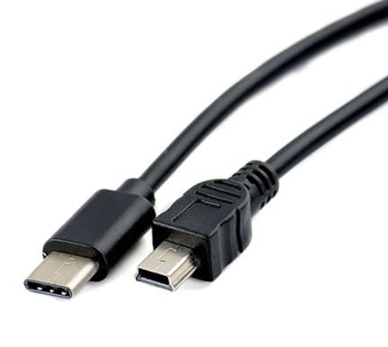 כבל USB TYPE C - MINI USB זכר זכר באורך 1 מטר