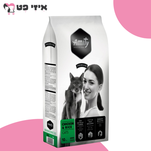 אמיתי פרמיום עוף ואורז לחתולים בוגרים 10 ק
