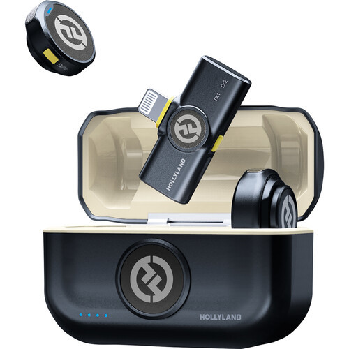 Hollyland LARK M2 DUO מערכת זוג מיקרופוני דש אלחוטית לאייפון