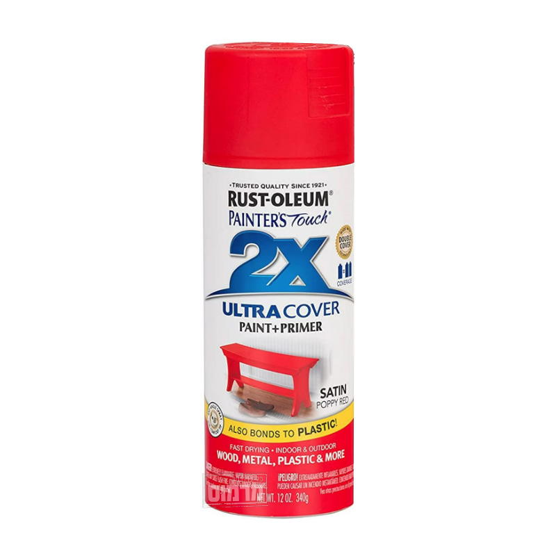 ספריי צבע אדום מט 340 גרם - 2X ULTRA COVER Satin Poppy Red Rust-Oleum