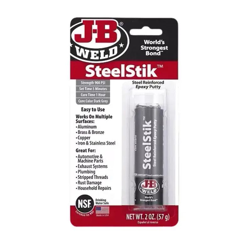 פלסטלינה אפוקסית מחוזקת פלדה למתכת 57 גרם JB WELD