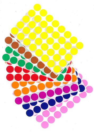 4 חבילות 32 מדבקות צבעוניות 5 בשורה קוטר 19 מ