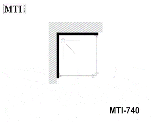 MTI-740 – דגם טל – מקלחון פינתי – שתי דלתות = גוון וסוג זכוכית לציין בהערות