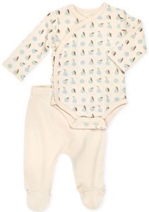 סט בגד גוף ורגלית לתינוק 100% כותנה טריקו NB - אגסים