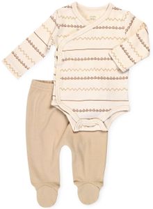 סט בגד גוף ורגלית לתינוק 100% כותנה טריקו 0-3 - זיג זג
