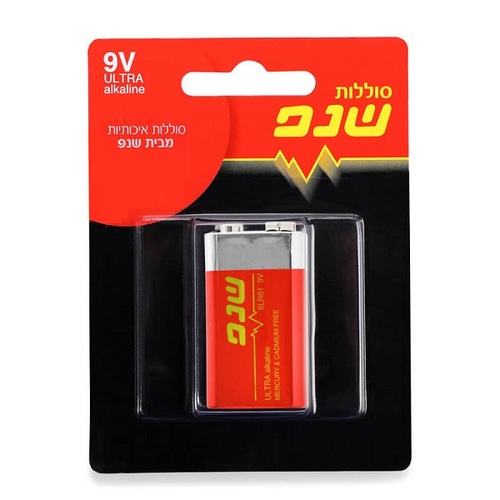 סוללה אלקליין 9V מלבנית דגם 6LR61 מבית שנפ