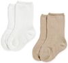 מארז 2 זוגות גרביים לתינוק במידה 0-12 - חום + לבן
