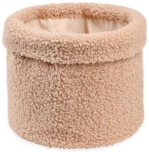 סלסלת אחסון מעוצבת מבד טדי פרוותי - חום