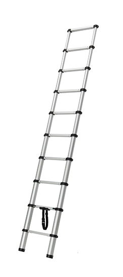 סולם טלסקופי נשען שלבים רחבים 10 שלבים קפרו