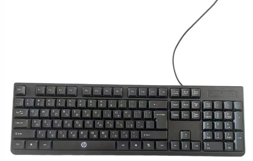 מקלדת עברית-אנגלית HP חוטי חיבור USB דגם K1600 בצבע שחור 