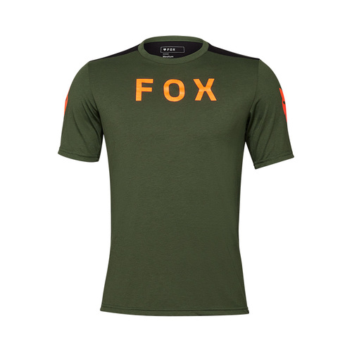 חולצת רכיבה קצרה פוקס ירוק / כתום / שחור - FOX RACING RANGER SS DR JERSEY V25