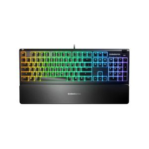 מקלדת גיימינג בעברית עם תאורת RGB דגם APEX 3 STEELSERIES 