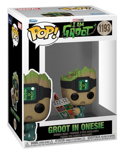 בובת פאנקו פופ מארוול: Marvel I Am Groot: Groot in Onsie with Book Bobblehead - גרוט עם ספר