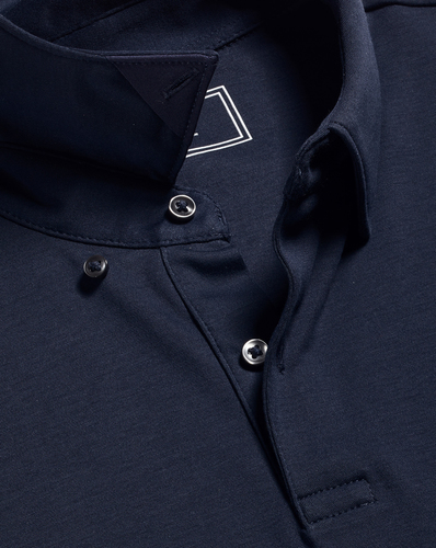 חולצת פולו כחולה אלגנטית - Navy Blue Plain Short Sleeve