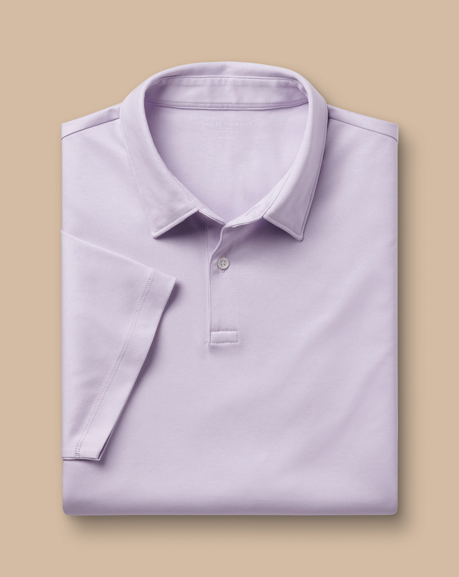 חולצת פולו אלגנטית -  Lilac purple short sleeve jersey polo