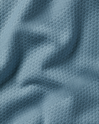 חולצת פולו כחולה  - China blue popcorn textured stripe Tyrwhitt Cool 