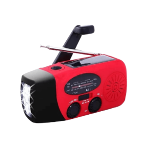 רדיו נייד + פנס-טעינה חשמלית/סולארית וידנית