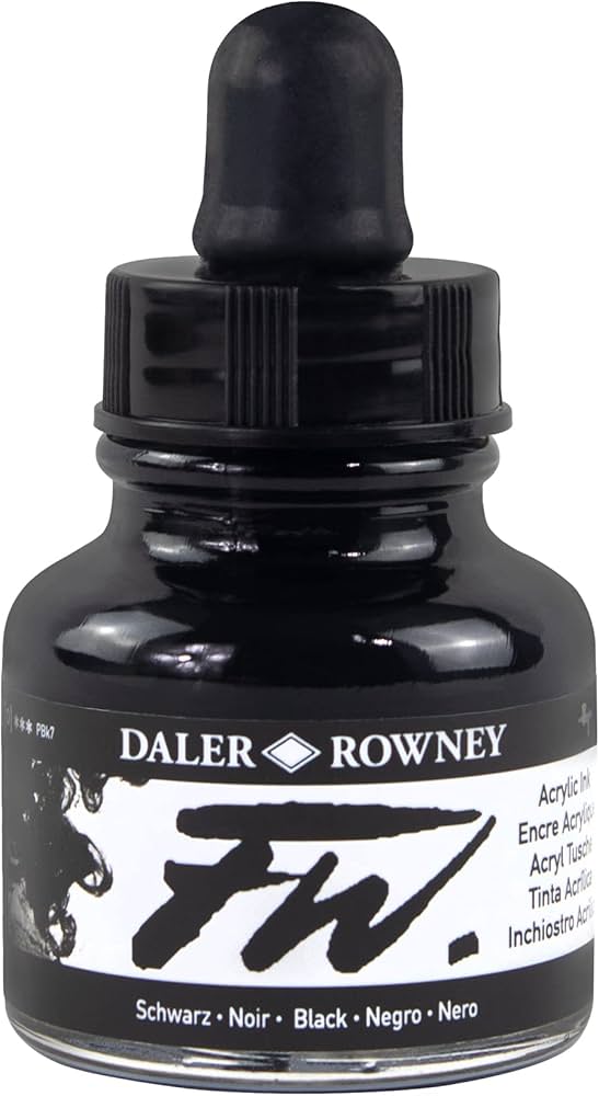 דיו אקרילי שחור BLACK INK 028