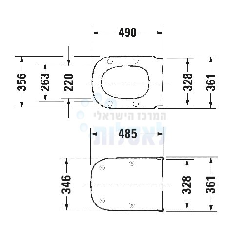 Duravit D-Code Vital | מושב אסלה וכיסוי דורוויט 006039 נשלף לאסלה מונגשת | לבן