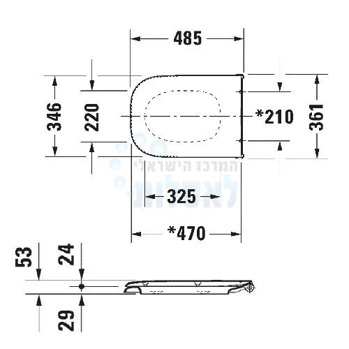 Duravit D-Code Vital | מושב אסלה וכיסוי דורוויט 006039 נשלף לאסלה מונגשת | לבן
