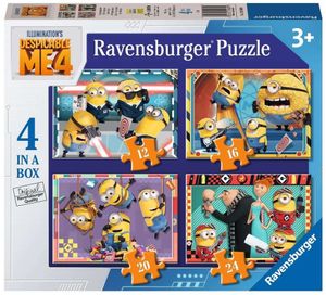 מארז 4 פאזלים 12-16-20-24 חלקים בעיצוב Despicable Me מיניונים 4