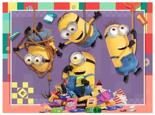 מארז 4 פאזלים 12-16-20-24 חלקים בעיצוב Despicable Me מיניונים 4