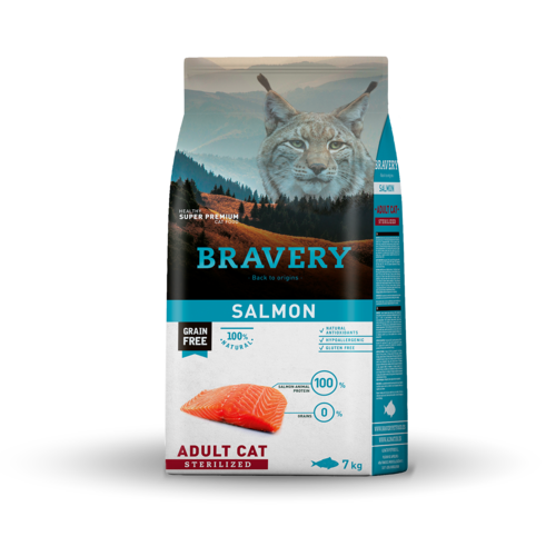 Bravery מזון חתול מסורס סלמון 7 ק״ג היפואלרגני