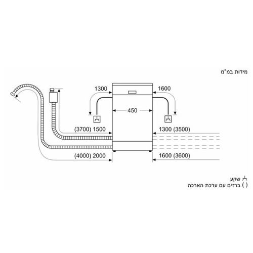 מדיח כלים צר 10 מע' Bosch SPS2HKI58E דמוי נירו' 