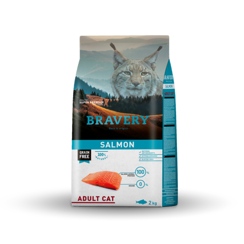 Bravery מזון חתול סלמון 2 ק״ג היפואלרגני