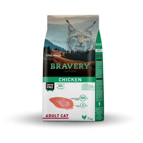 Bravery מזון חתול עוף 7 ק״ג ללא דגנים