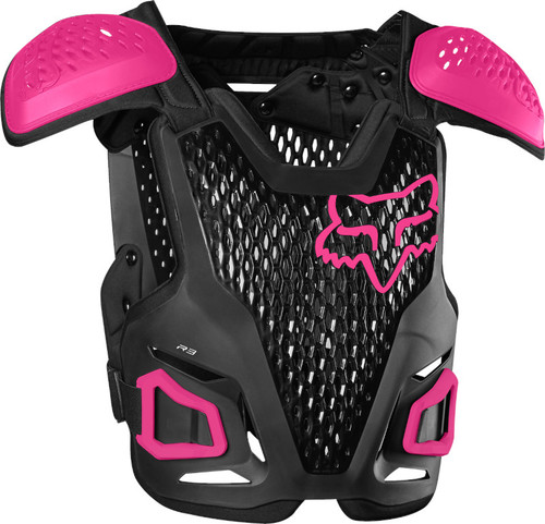 מגן חזה ילדים פוקס שחור / ורוד - FOX YOUTH R3 GUARD V25