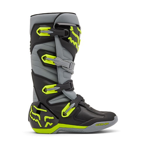 מגף רכיבה פוקס אפור / צהוב - FOX BOOTS COMP V25