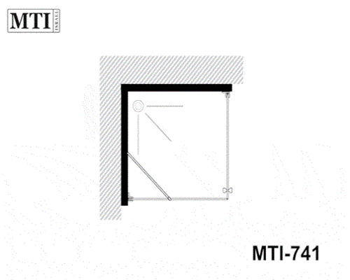 MTI-741 – דגם סהר – מקלחון פינתי – קבוע ודלת = גוון וסוג זכוכית לציין בהערות