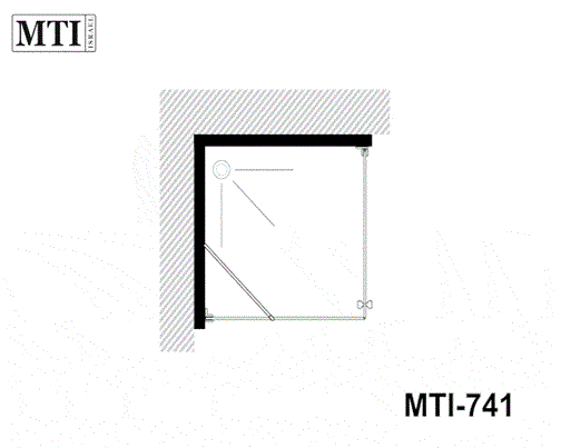 MTI-741 – דגם סהר – מקלחון פינתי – קבוע ודלת = גוון וסוג זכוכית לציין בהערות