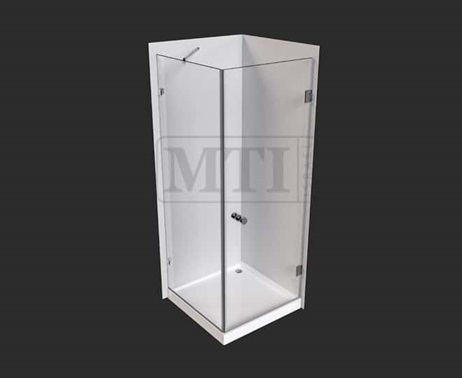 MTI-741 – דגם סהר – מקלחון פינתי – קבוע ודלת = גוון וסוג זכוכית לציין בהערות
