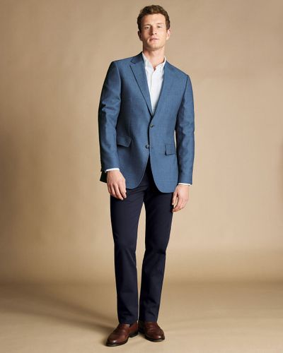 ג'קט אלגנטי -Indigo blue proper blazer slim fit jacket 