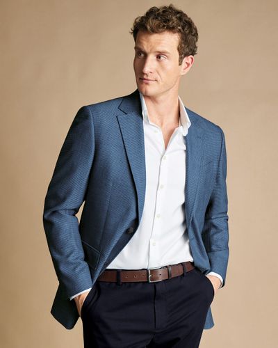 ג'קט אלגנטי -Indigo blue proper blazer slim fit jacket 
