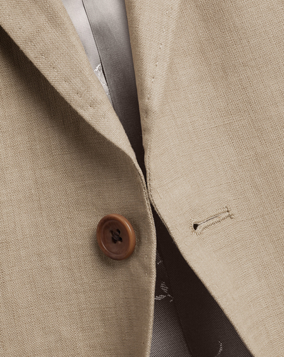 ג'קט אלגנטי מפשתן -Taupe linen slim fit jacket
